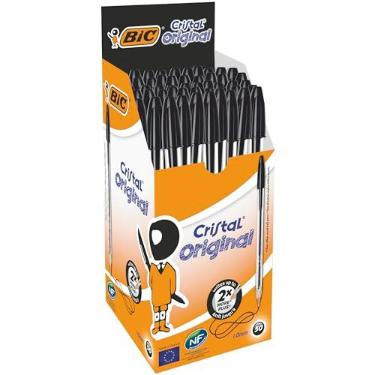 Imagem de Caneta Preta Bic Cristal Dura Mais – Ponta Esferográfica Média de 1.0mm. Escrita Macia e Cor Intensa