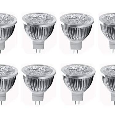 Imagem de JKLcom 4W Lâmpadas LED MR16 12V 4W LED holofote para luz de pista de paisagem, base MR16 GU5.3, 12 volts, 4W (substituição de halogênio equivalente a 35W), branco quente 3000K, pacote com 8