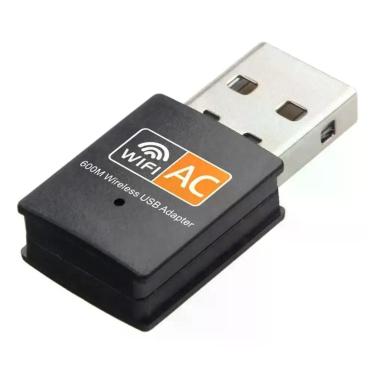 Imagem de Adaptador Wifi Usb 5g Dual Band Wireless 2.4 / 5ghz 600mbps - Congratu