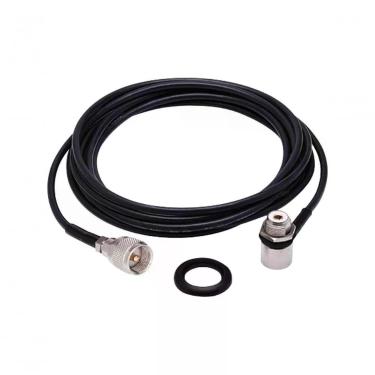 Imagem de Cabo Coaxial Aquário M-802K para Conexão Entre Rádio e Antena PX RG-58 5,5M UHF Macho Blindado Preto Kit