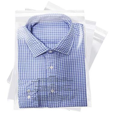 Imagem de 100 unidades – 25,4 cm x 33 cm, aviso de sufocamento, sacos plásticos transparentes de poliéster de 1,6 mil, para impressões, fotos, documentos, roupas, camiseta com cola resselável