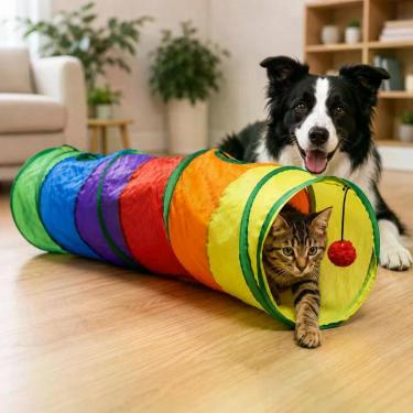 Imagem de Túnel para Pets Poliéster e Metal Multicolorido 115CM 01