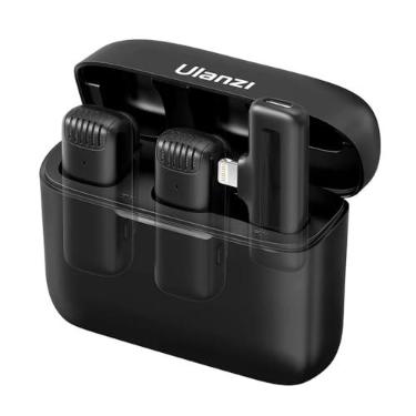 Imagem de Microfone Sem Fio Ulanzi J12 com Conector Lightning, Lapela, para Ios, Cor Preto, Ideal para Gravações de Áudio Profissionais