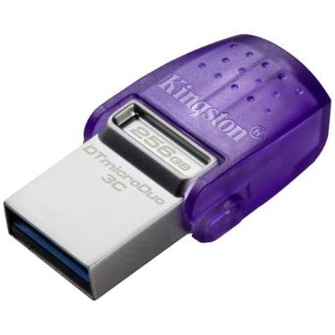 Imagem de Kingston DataTraveler microDuo 3C 256GB USB-C e USB-A Flash Drive | Velocidade até 200 MB/s | USB 3.2 Gen 1 | Conector Duo | DTDUO3CG3/256GB