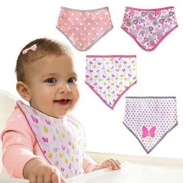 Imagem de Bandana Babador Bebê Menina Kit 4 Peças Comtac Kids 1332