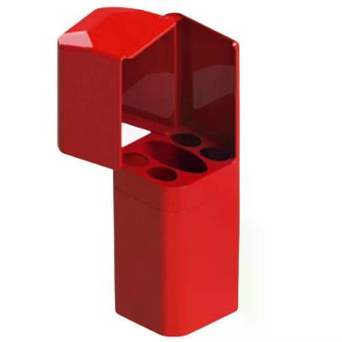 Imagem de Porta Escovas e Creme Dental OEM para Organização de Higiene Bucal com Encaixe Adesivo Plástico Vermelho 21cm
