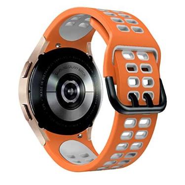Imagem de DFAMIN Pulseira de silicone oficial de 20mm para Samsung Galaxy Watch4 Classic 46 42mm/44 40mm Smartwatch Ridge Sport Bracelet Watch Band Correa (Cor: Cor D, Tamanho: Clássico 42mm)