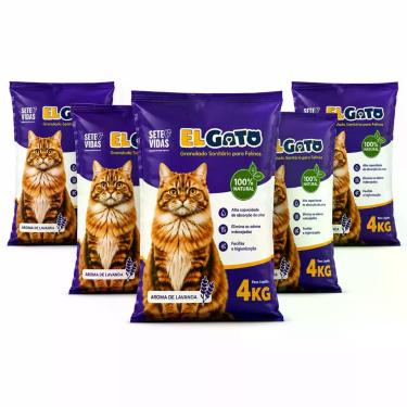 Imagem de Areia Higienica El Gato Natural Talco Lavanda 4kg Antiodor -, 5un