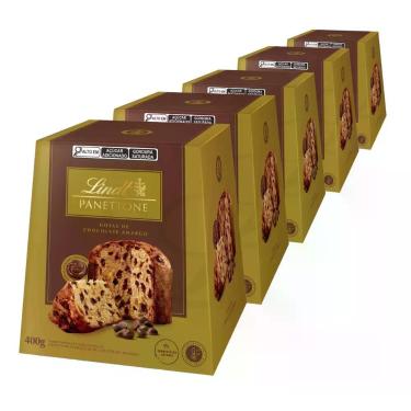 Imagem de Panetone Lindt Gotas de Chocolate Suiço Kit 5 unidades 400g - 11551, L