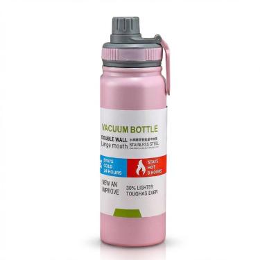Imagem de Garrafa Térmica Vacuum 769ml Rosa Claro Aço Inox para Hidratação Diári