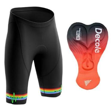 Imagem de Bermuda Ciclismo Pink Floyd Preta Forro Gel - - Decole, Preto, XGG