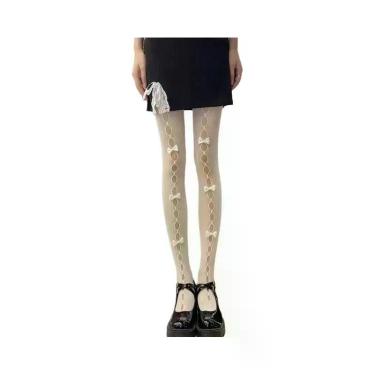 Imagem de Meia-calça Feminina Sensual Com Renda, Laço, Patchwork, Transparente, 