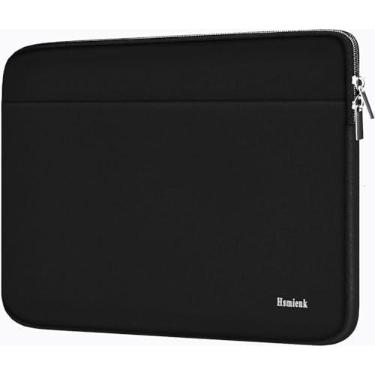 Imagem de Capa para laptop de 14 polegadas, capa para laptop, capa protetora Hsmienk à prova de choque para notebook com bolso acessório, capa durável para laptop compatível com MacBook HP, Lenovo, Dell Asus Acer, preta