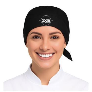 Imagem de Kit 5 Touca Bandada Chefe Sua Logo Cozinha Restaurante Cores - Sete Se