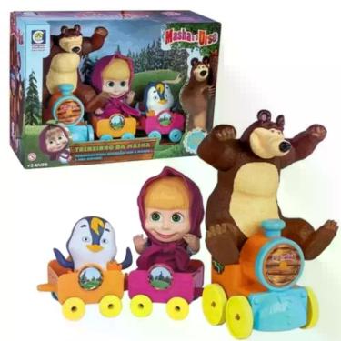 Imagem de Trenzinho Para Brincar Masha e o Urso para Crianças +3 Anos Brinquedo 