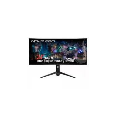 Imagem de Monitor Gamer Rise Mode Nova Pro 34", QHD, 180Hz, 1ms, VA, HDMI e DisplayPort, Altura Ajustável, Som Integrado, Preto - RM-MONV03-34C1802K-B