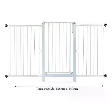 Imagem de Grade e portão para cachorro bebê pet, vãos de 136cm a 140cm - Grade M