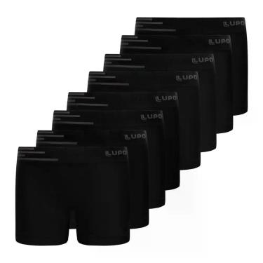 Imagem de Kit 8 Cueca Boxer Infantil Box Microfibra Sem Costura Lupo - PRETA - P