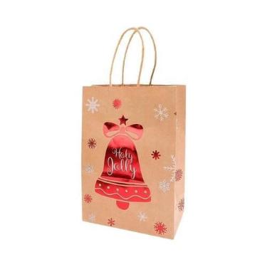 Imagem de Sacolas De Papel Kraft Para Presentes De Natal Do Papai Noel 2024, Emb