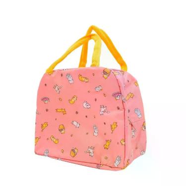 Imagem de Bolsa Marmita Lancheira Termica Estampada Trabalho Faculdade Gatinhos Rosa