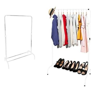 Imagem de Arara De Roupa Cabideiro Com Sapateira - BRANCA