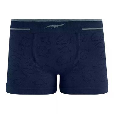 Imagem de Cueca boxer Infantil sem Costura Dinossauro Azul Escuro - Zee Rucci, M