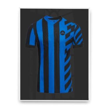 Imagem de Click Quadros Moldura Caixa Alta Para Camiseta Time Futebol Com Proteção 80x90 Cm Azul