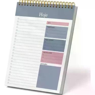 Imagem de Planner Diário Vertical Espiral com Checklist 50 Folhas Organização - 