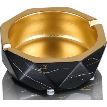 Imagem de Cinzeiro Portátil 1 Pacote Cinzeiro De Cerâmica Preta Cinzeiro De Mármore Cinzeiro De Mesa Para Casa Cinzeiro Decoração De Escritório Pátio Ao Ar Livre Jardim Interno Decoração De Casa