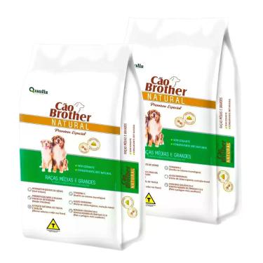 Imagem de Kit 2 Ração Cão Brother Natural Premium Especial Raças Médias e Grande
