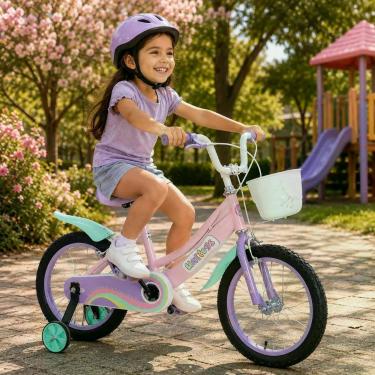 Imagem de Bicicleta Infantil Candy Strike Aro 16 Freio a Tambor Rodinhas Removíveis Rosa