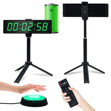 Imagem de YZ Relógio de ginástica para academia em casa, temporizador de fitness com cronômetro, cronômetro digital grande, relógio de parede digital 12/24H, com suporte