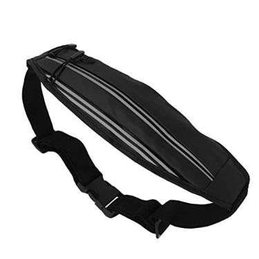 Imagem de Cinto para Corrida, Cinto para Homens e Mulheres Pochete Refletivo Multifuncional PU Suporte para Telefone Esportes Ao Ar Livre (Preto)