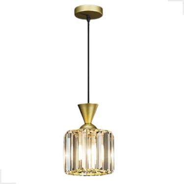 Imagem de Pendente Lustre De Teto Led Quarto Banheiro Dourado E Preto (Preto)