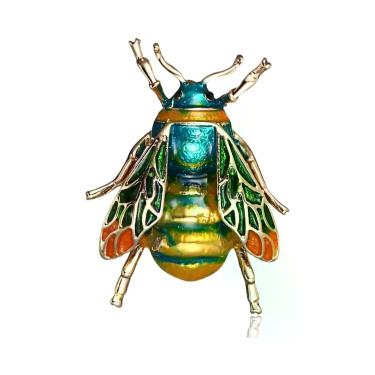 Imagem de Broche De Abelha Unissex Feminino Com Strass E Pérolas, Alfinete De La
