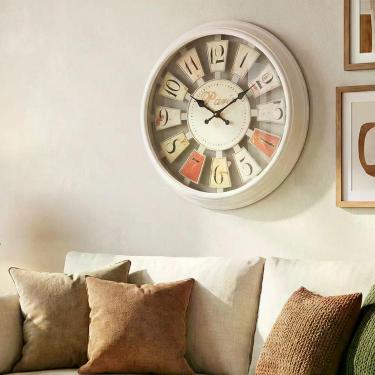 Imagem de Relógio De Parede Vazado Branco Decoração Paris Rustico 40cm - Genéric