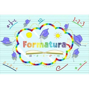 Imagem de Painel de Tecido Sublimado Formatura Chalkboard Infantil Números e Let