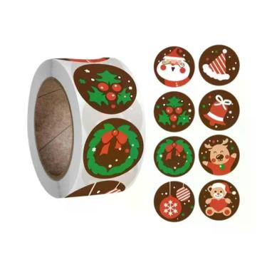 Imagem de Adesivos De Feliz Natal Em Ouro Rosé 500pcs 1 Polegada Autoadesivos De