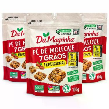 Imagem de 3x Pé de Moleque 7 grãos Tradicional - Da Magrinha 100g