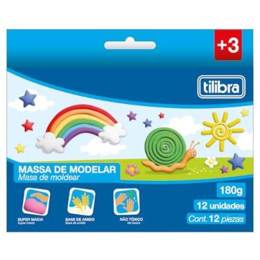 Imagem de Tilibra - Massa para Modelar Macia 180g 12 Cores Académie