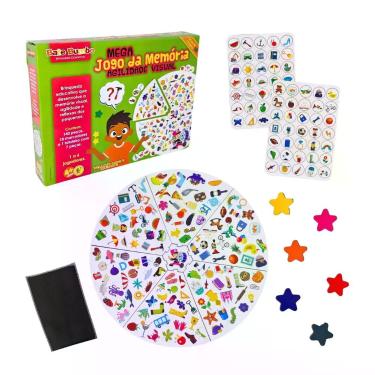 Imagem de Jogo Mega Memória Brinquedo Educativo infantil de Madeira Agilidade Vi