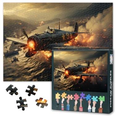 Imagem de Quebra-cabeças para adultos 1000 peças, quebra-cabeça de avião de combate da 2ª Guerra Mundial, quebra-cabeça adulto da Segunda Guerra Mundial para adultos, jogos divertidos educativos ou brinquedos