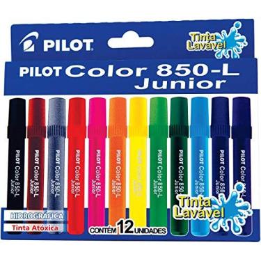 Imagem de Caneta Hidrográfica, Pilot, Color 850-L Junior, 1420007JG01200, 12 Cores