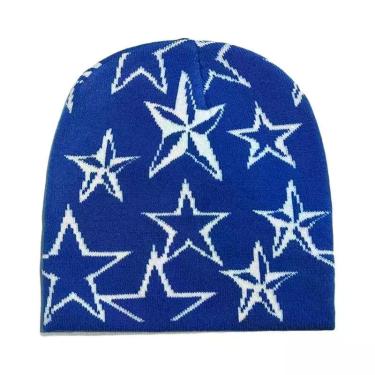 Imagem de Gorro De Lã Tricotado Estampado Y2K Unissex, Acessórios De Moda Hip Ho