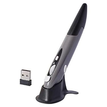 Imagem de menolana 2.4ghz usb caneta ótica sem fio em forma de rato ajustável 800/1200/1600 dpi escrita inteligente mouse para computador portátil tablet pc - Cinza
