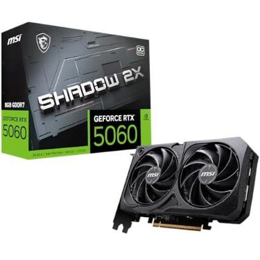 Imagem de MSI Placa gráfica Gaming RTX 5060 8G Shadow 2X OC (8GB GDDR7,128-bit, desempenho extremo: 2535 MHz, DisplayPort x3 2.1a, HDMI 2.1b, NVIDIA Blackwell Architecture)