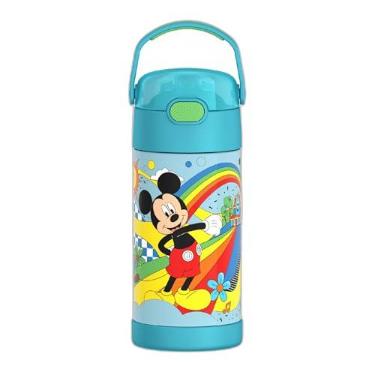 Imagem de Garrafa infantil THERMOS FunTAINER de aço inoxidável com canudo, 350 ml, Mickey Mouse