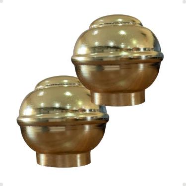 Imagem de Kit Ponteira Bola 28mm Alumínio Varão Cortina Instalação Cores Tubo Co