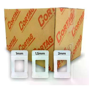 Imagem de Kit com 1000 Espaçador Nivelador Porcelanato Slim 1mm 1,5mm 2mm Cortag
