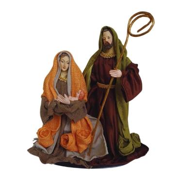 Imagem de Presépio Sagrada Família 25cm Seda Plus Luxo Decoração Natalina - Magi